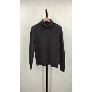 Quince Women Mongolian Cashmere Turtleneck Sweater Charcoal Sleeved Top L